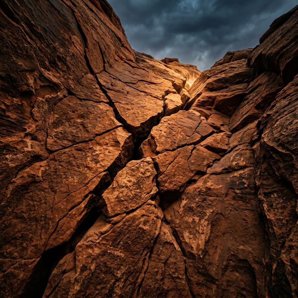 Cracked canyon wall