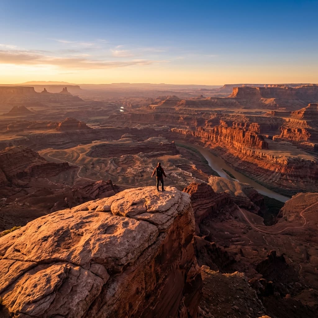 Summit overlooking canyon landscape