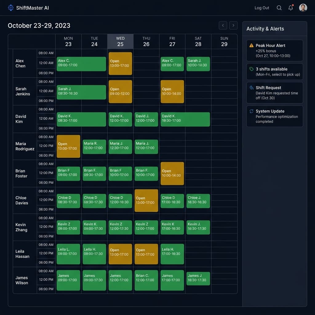 Proprietary call center shift scheduling and demand matching platform
